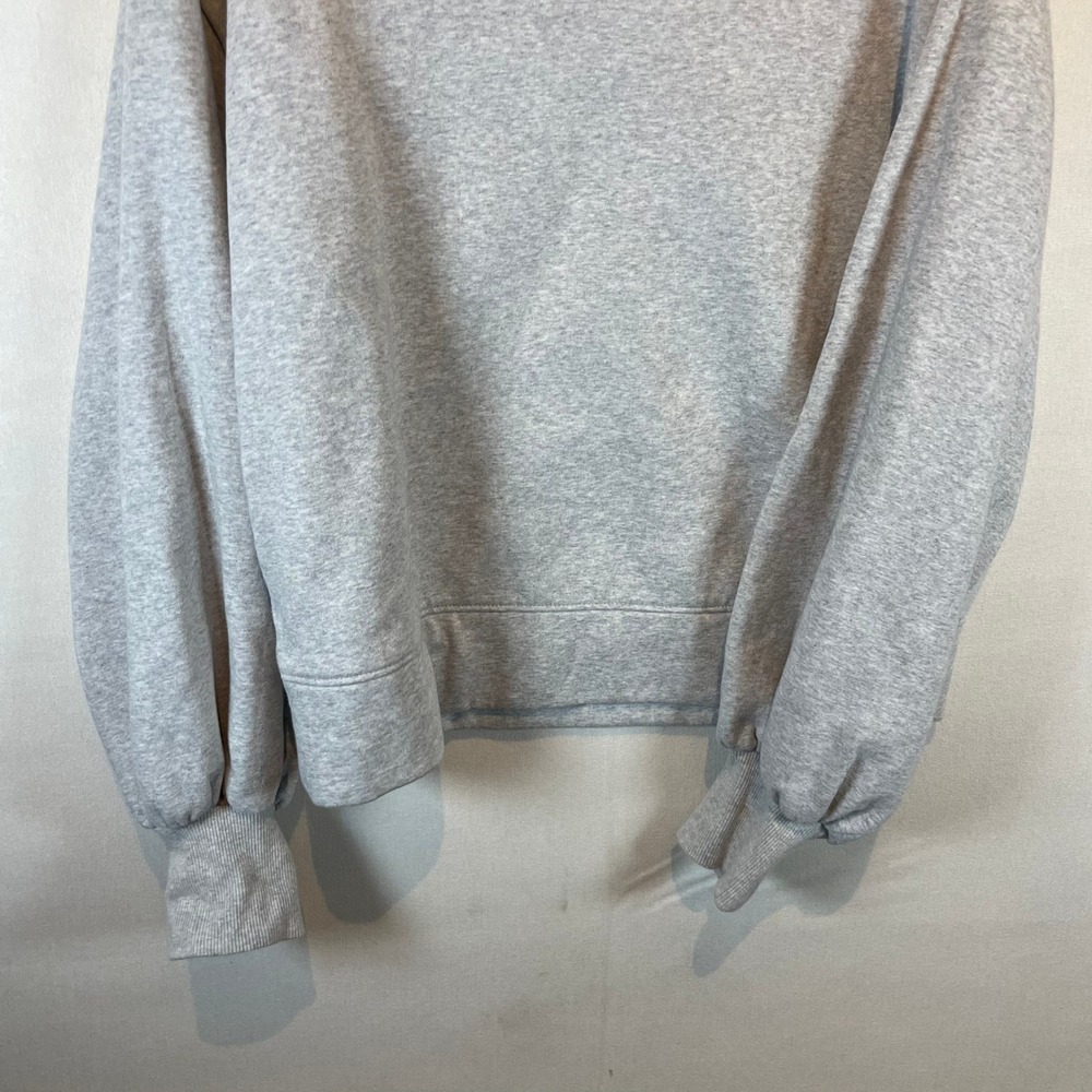 LOFT Light Gray Crewneck Sweatshirt‎ Balloon Sleeve Pullover - Size M - Picture 4 of 7